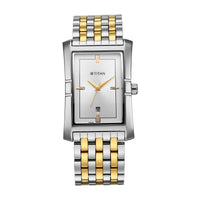 Titan Quartz Silver Dial Stainless Steel Strap Watch For Gents