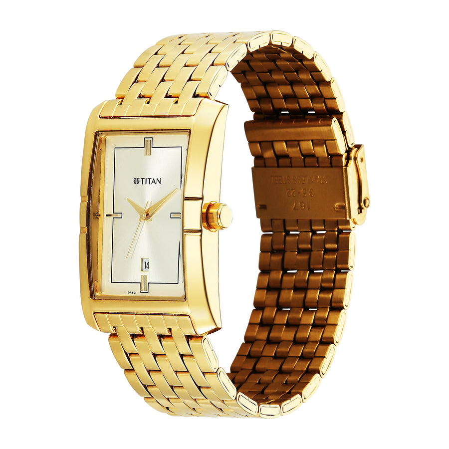 Titan Gold Special Dial Stainless Steel Analog Watch for Men 10062YM01