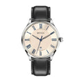 Titan Rose Gold Dial Black Leather Strap Analog with Date Watch for Men