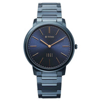 Titan Edge Blue Dial Stainless Steel Strap Analog Watch for Men