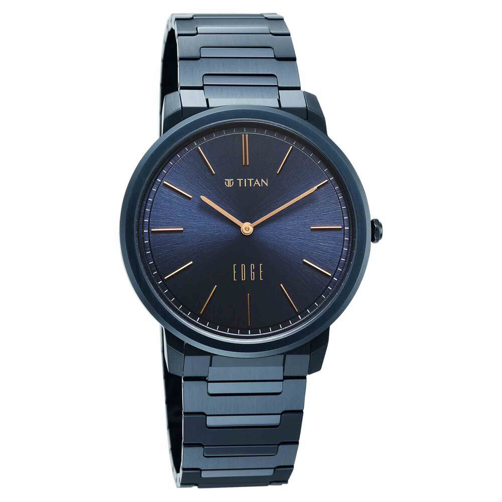 Titan Edge Blue Dial Stainless Steel Strap Analog Watch for Men