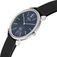 Titan Edge Blue Dial Black Leather Strap Analog Watch For Men