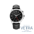 Titan Dualis Black Dial Leather Strap Automatic GMT Watch for Men