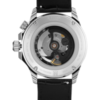 Titan Dualis Black Dial Leather Strap Automatic GMT Watch for Men