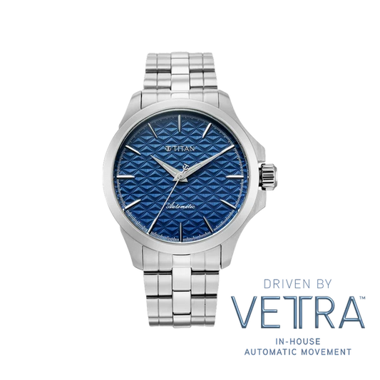 Titan Vetra Blue Dial 72 Hour Power Reserve Automatic Watch for Men