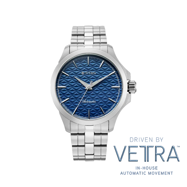Titan Vetra Blue Dial 72 Hour Power Reserve Automatic Watch for Men