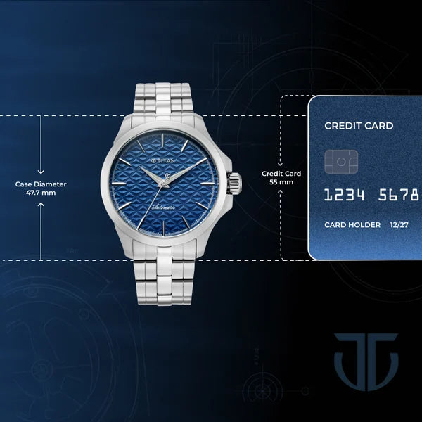 Titan Vetra Blue Dial 72 Hour Power Reserve Automatic Watch for Men