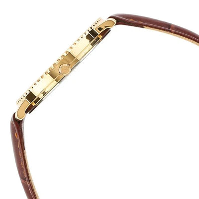 Titan Nebula 18K Gold Dial Brown Leather Strap Analog Watch for Men