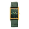 Titan Monture Green Rectangular Dial Leather Strap Analog Watch for Men