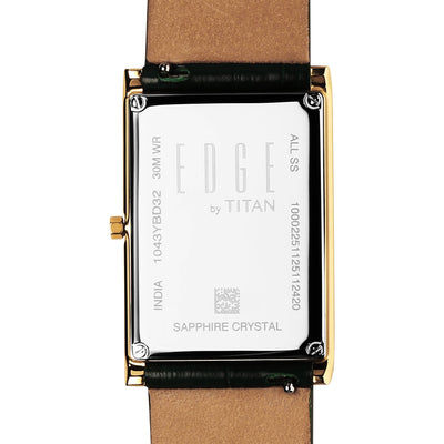 Titan Monture Green Rectangular Dial Leather Strap Analog Watch for Men