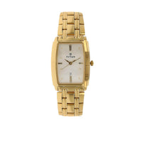 Titan Regalia White Special Dial Gold Metal Strap Analog with Date Watch for Men