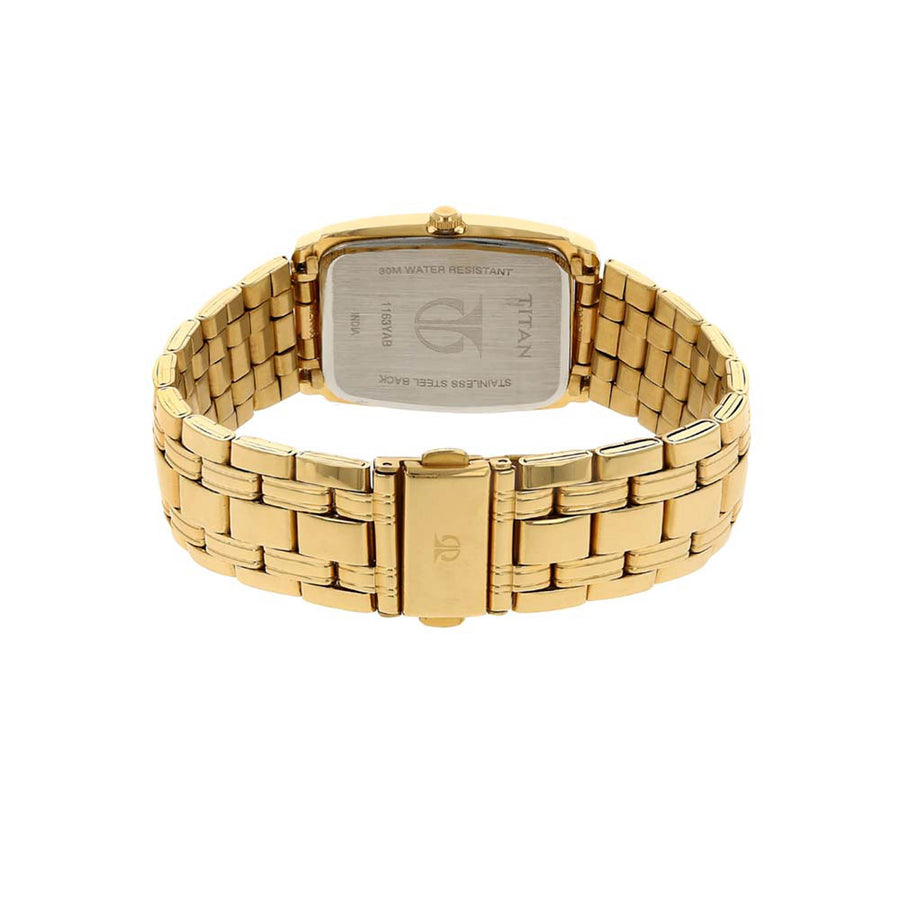 Titan Regalia White Special Dial Gold Metal Strap Analog with Date Watch for Men