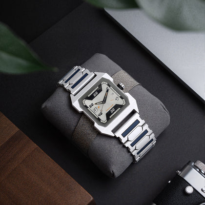 Fastrack Silver Square Dial Stainless Steel Strap Analog Watch for Men