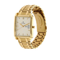 Titan Analog with Day and Date Silver Dial Quartz Stainless Steel Strap Watch for Men