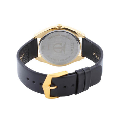 Titan Silver Dial Black Leather Strap Analog with Day-Date Watch for Men