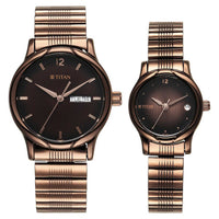 Titan Bandhan Brown Dial Stainless Steel Strap Analog with Day-Date Watch for Couple