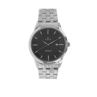 Titan Quartz Analog with Date Black Dial Stainless Steel Strap Watch for Men