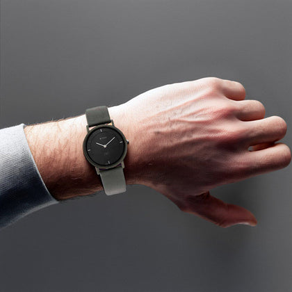 Titan Edge Black Dial Quartz Leather Strap Watch for Men