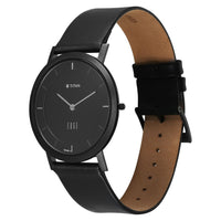 Titan Edge Black Dial Quartz Leather Strap Watch for Men