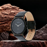Titan Edge Black Dial Quartz Leather Strap Watch for Men