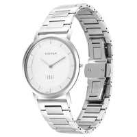 Titan Edge Silver White Dial Analog Stainless Steel Strap watch for Men