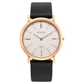 Titan Edge Beige Dial Black Leather Strap Analog Watch for Men