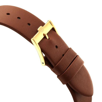 Titan Edge Beige Dial Brown Leather Strap Analog Watch for Men