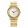 Titan Edge Champagne Dial Gold Stainless Steel Strap Watch Men