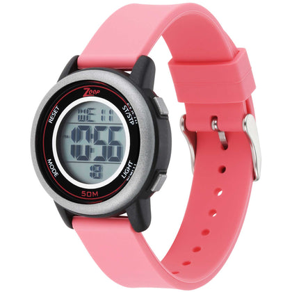 Zoop Digital Watch with Digital Dial & Pink Strap for Girls Kids, from House of Titan