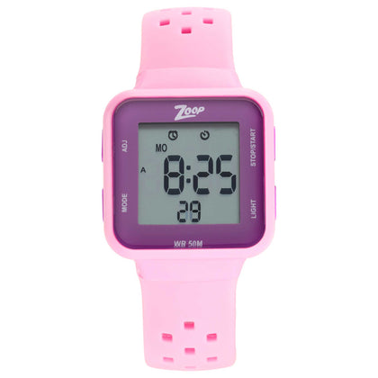 Zoop Digital Watch with Pink Dial & Pink Strap for Girls Kids, from House of Titan