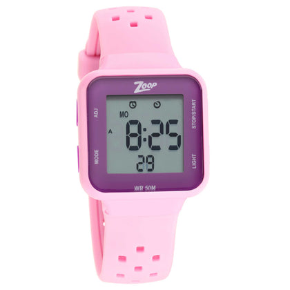 Zoop Digital Watch with Pink Dial & Pink Strap for Girls Kids, from House of Titan