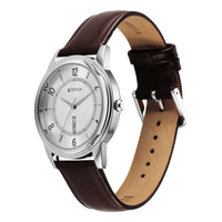 Titan Silver Dial Brown Leather Strap Analog Watch for Men