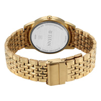 gold men wrist watch
