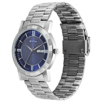 Titan Karishma Blue Dial Silver Stainless Steel Strap Analog Watch For Men