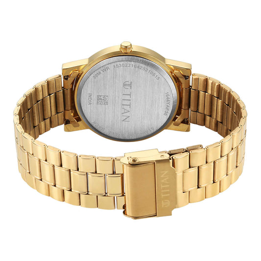 Titan Karishma Gents Upg Beige Round Dial Stainless Steel Strap Watch For Men
