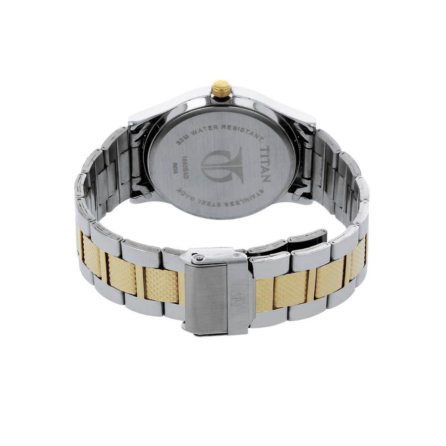 Titan Quartz Analog with Date Silver Dial Stainless Steel Strap Watch for Men