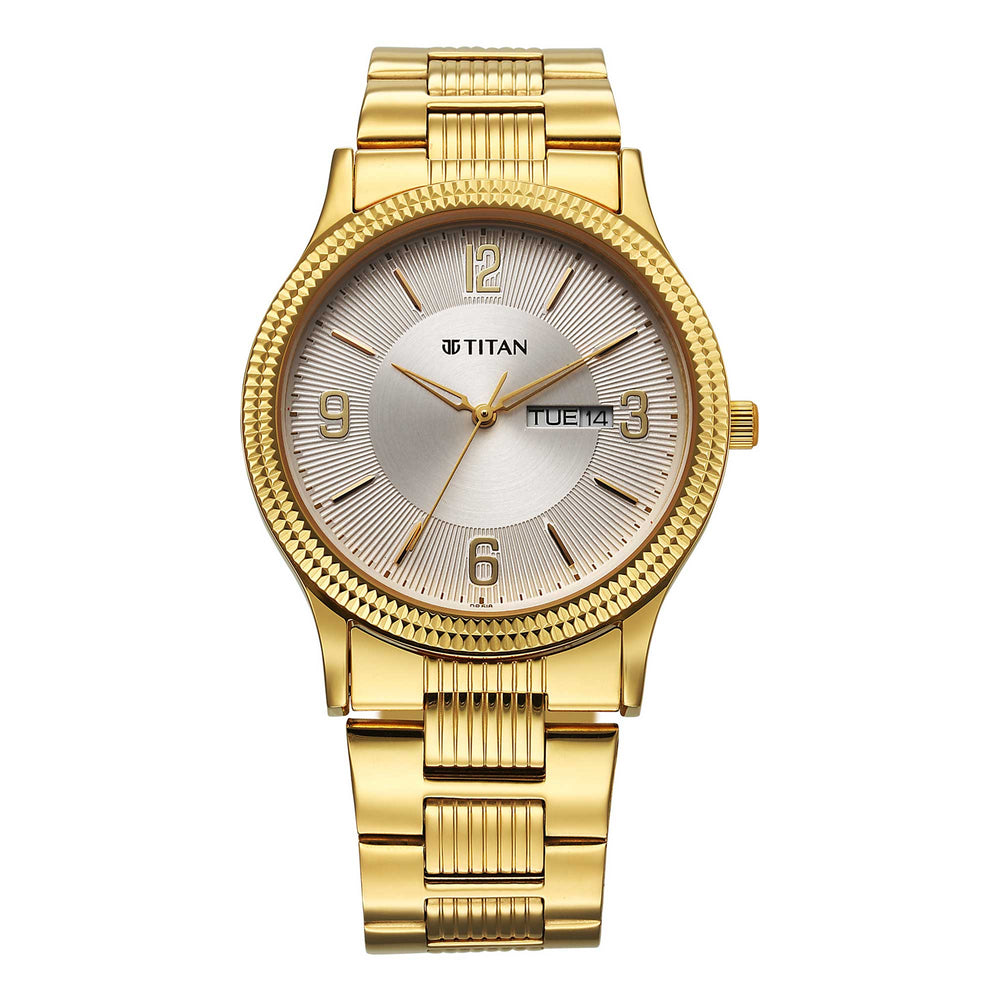Titan Silver White Dial analogue Watch for Men