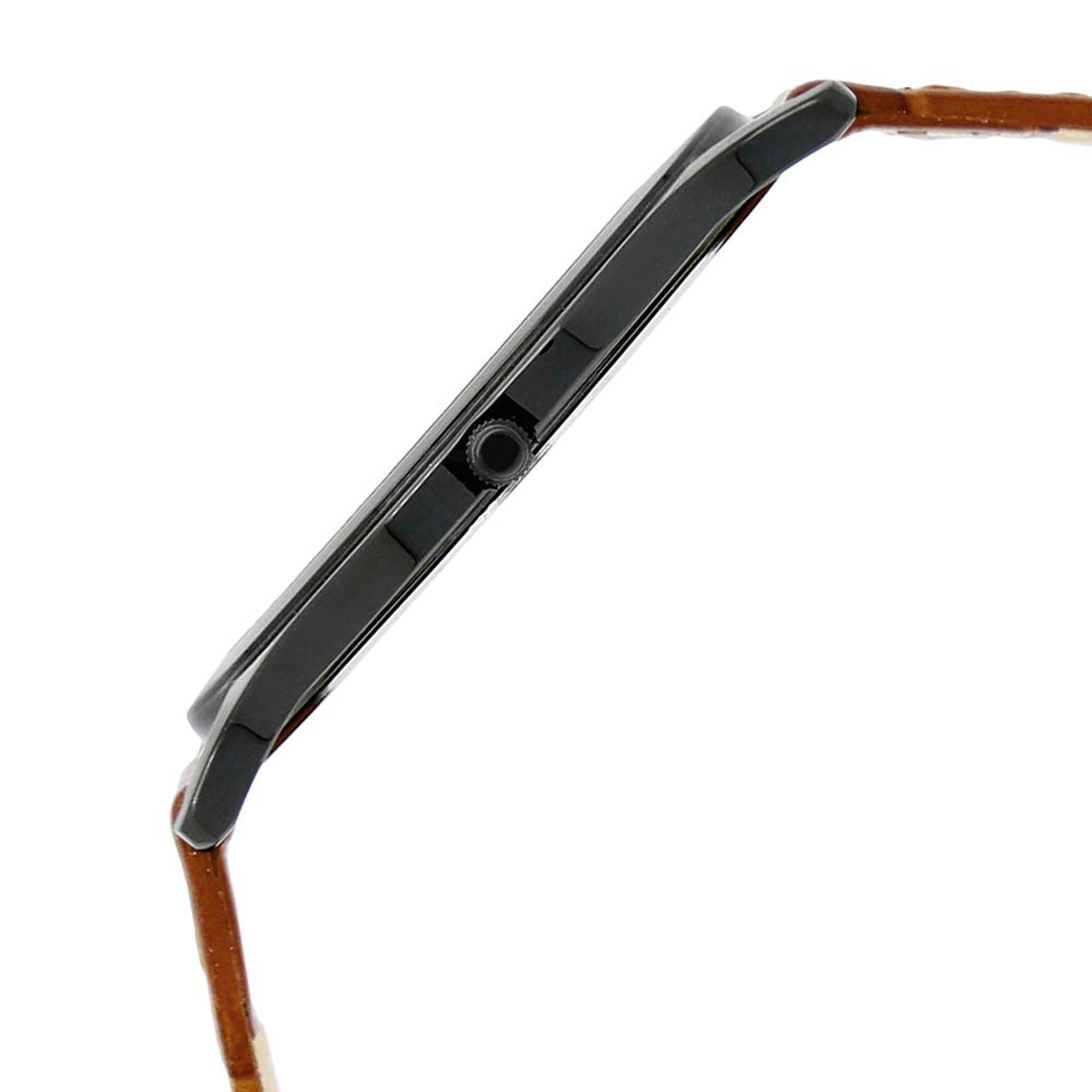Titan Edge Black Dial Brown Leather Strap Analog with Date Watch for Men