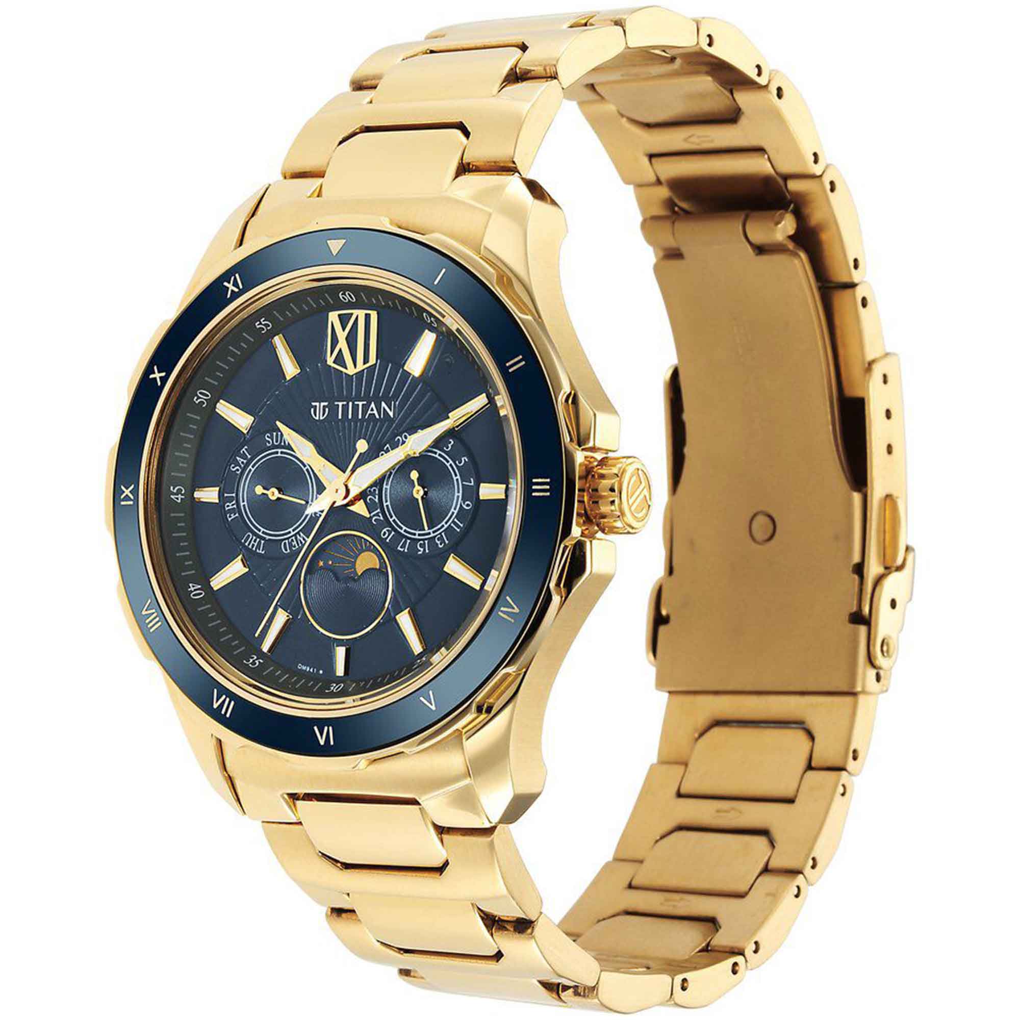 Titan Regalia Premium Green Dial Quartz Multifunction Stainless Steel Strap watch for Men