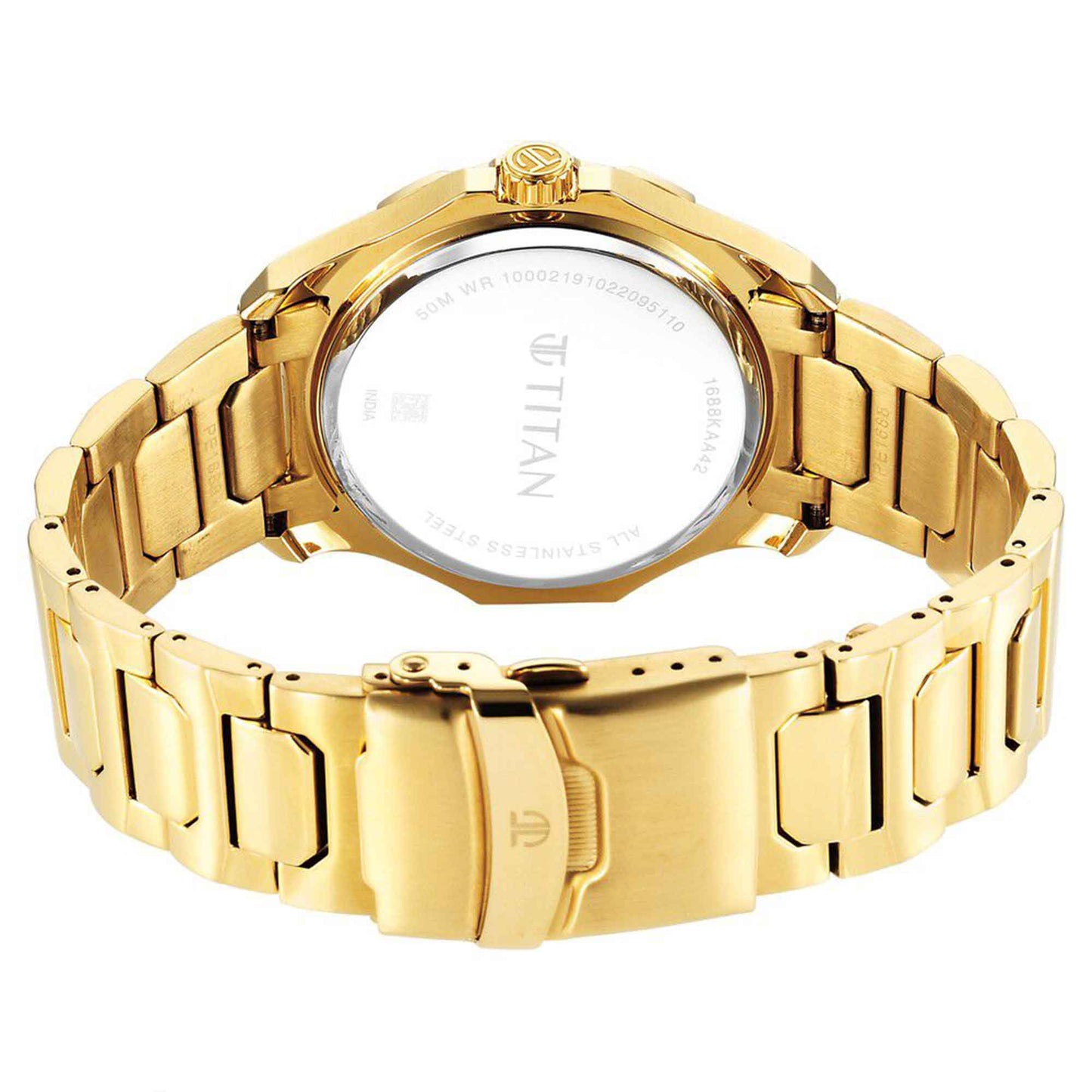 Titan Regalia Premium Green Dial Quartz Multifunction Stainless Steel Strap watch for Men