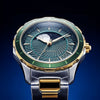 Titan Green Dial Two Toned Stainless Steel Strap Analog with Moon Phase Watch For Men