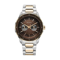 Titan Brown Panda Dial Two Toned Bimetal Strap Multifunction Watch for Men