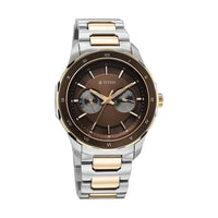 Titan Brown Panda Dial Two Toned Bimetal Strap Multifunction Watch for Men