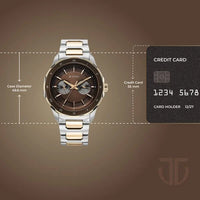 Titan Brown Panda Dial Two Toned Bimetal Strap Multifunction Watch for Men