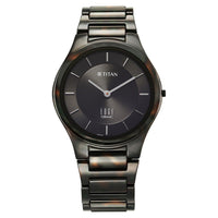 Titan Ceramic Camo Quartz Analog Green Dial Ceramic Strap Watch For Men