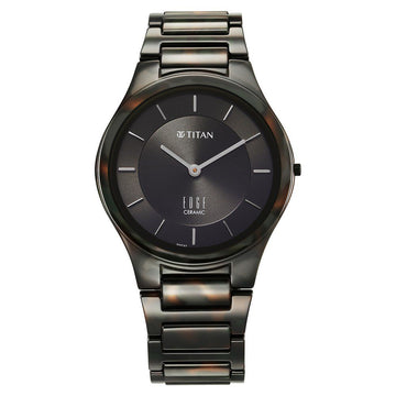 Titan Ceramic Camo Quartz Analog Green Dial Ceramic Strap Watch For Men