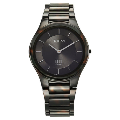 Titan Ceramic Camo Quartz Analog Green Dial Ceramic Strap Watch For Men