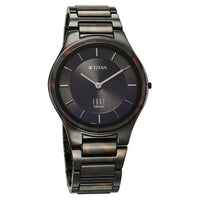 Titan Ceramic Camo Quartz Analog Green Dial Ceramic Strap Watch For Men