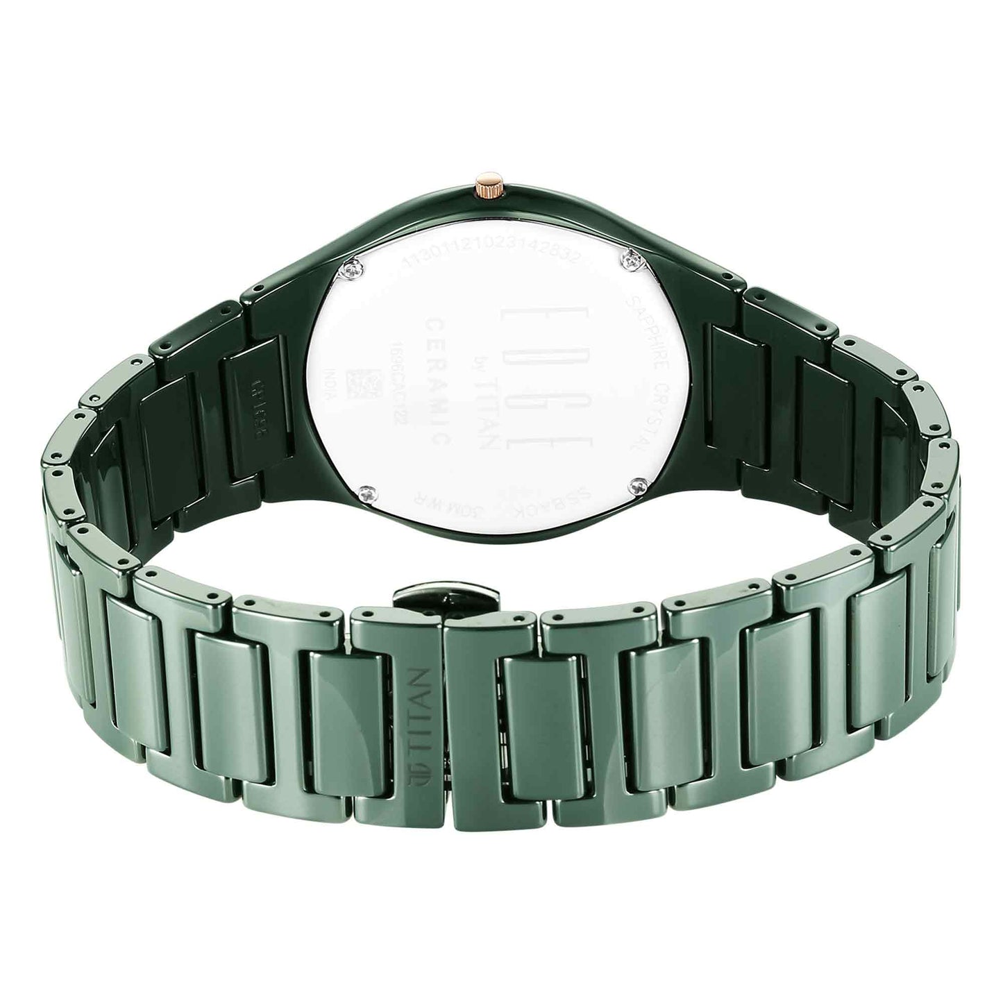Titan Edge Green Dial Ceramic Strap Analog Watch for Men
