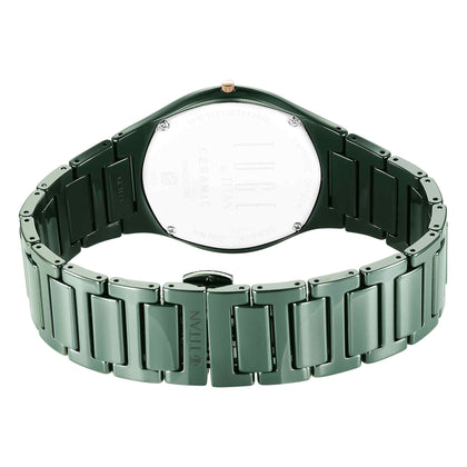 Titan Edge Green Dial Ceramic Strap Analog Watch for Men